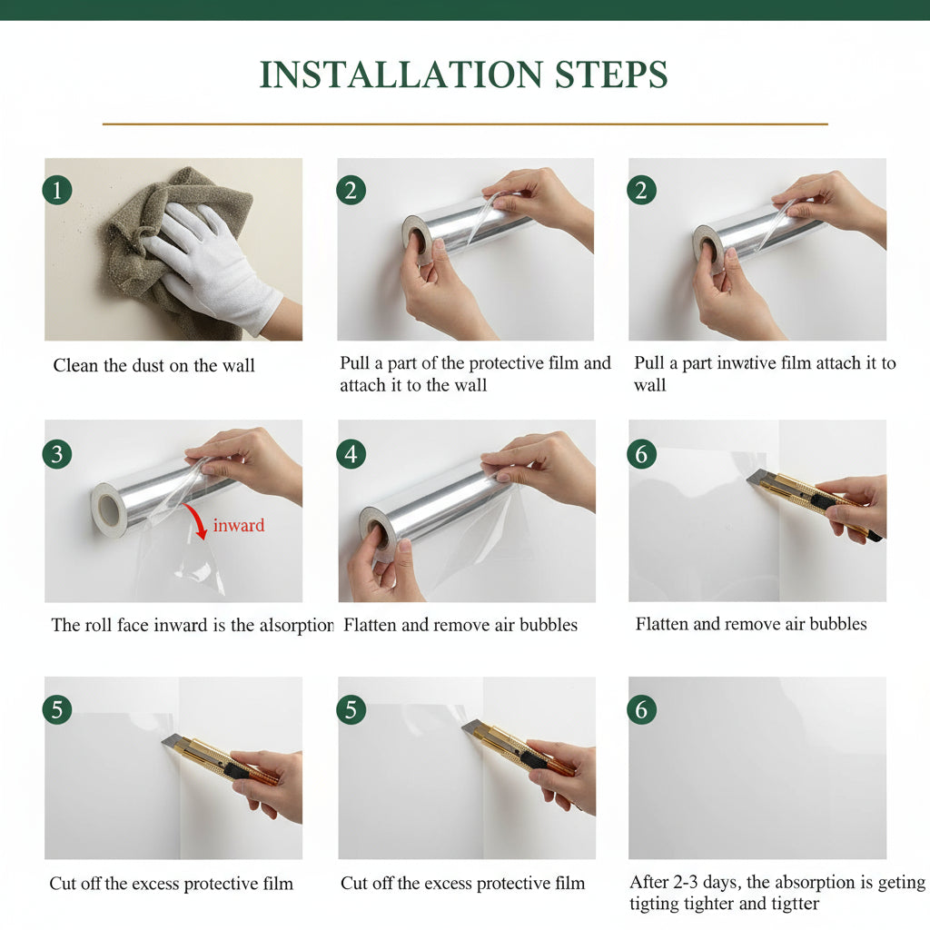 Self- Adhesive Transparent Electrostatic Wall Protection Film (Pack of 2)