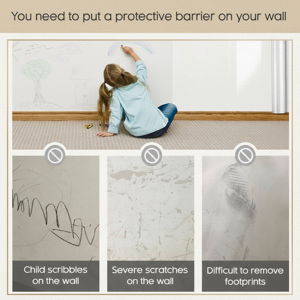 Self- Adhesive Transparent Electrostatic Wall Protection Film (Pack of 2)